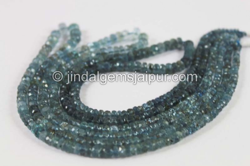 Moss Aquamarine Faceted Roundelle Beads