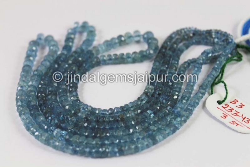 Moss Aquamarine Faceted Roundelle Beads