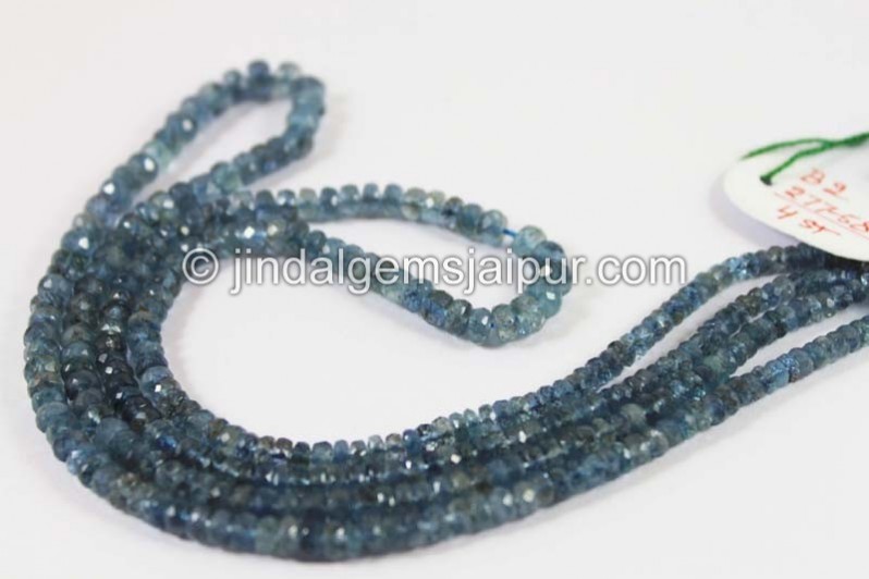 Santa Maria Moss Aquamarine Faceted Roundelle Beads