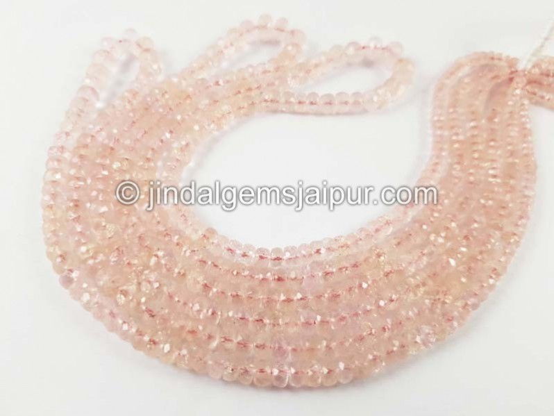 Rose Gold Morganite Faceted Roundelle Beads