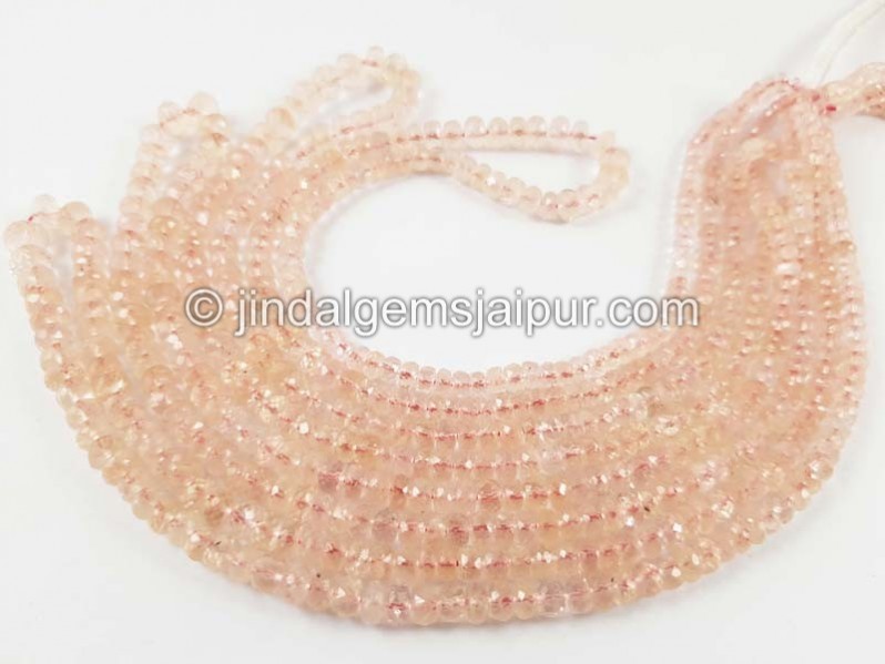 Peach Morganite Faceted Roundelle Beads