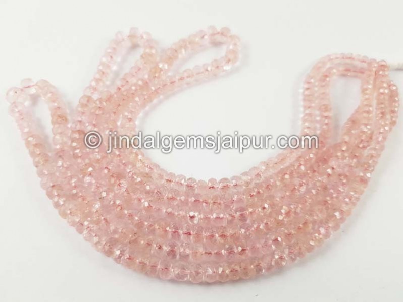 Pink Morganite Faceted Roundelle Beads