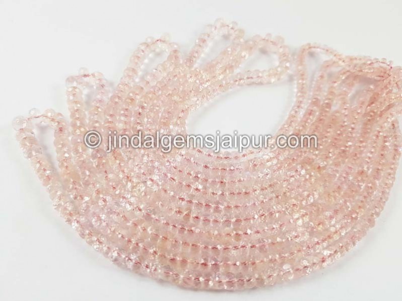 Light Pink Morganite Faceted Roundelle Beads