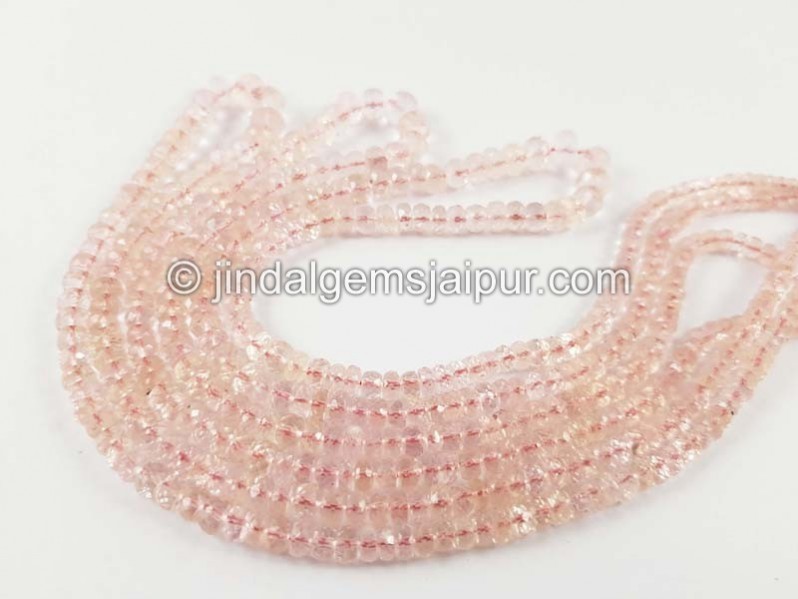 Rose Gold Morganite Faceted Roundelle Beads