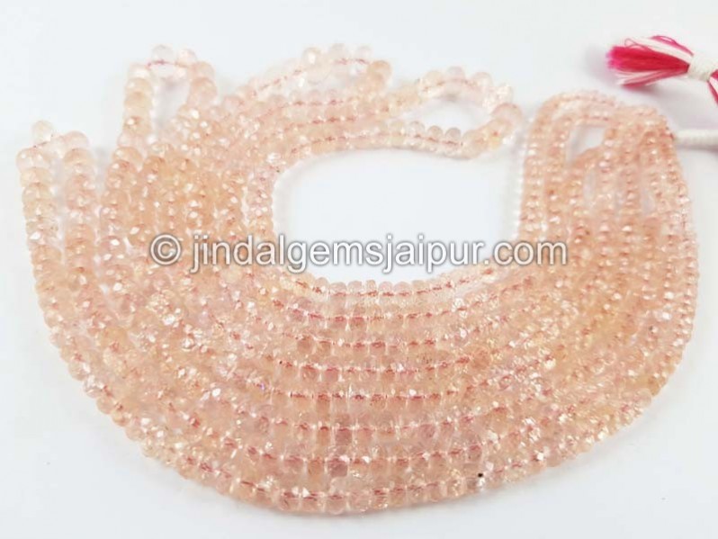 Peach Morganite Faceted Roundelle Beads