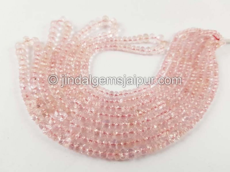 Pink Morganite Faceted Roundelle Beads