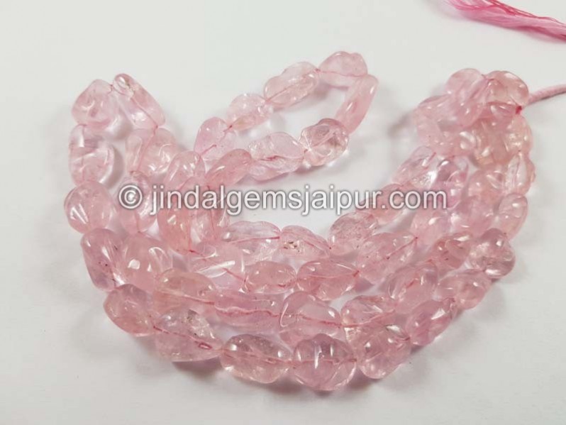 Pink Morganite Smooth Irregular Nugget Beads