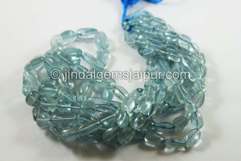 Moss Aquamarine Smooth Nugget Beads