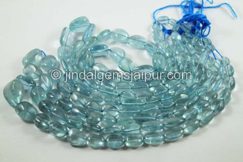 Moss Aquamarine Far Smooth Nugget Beads