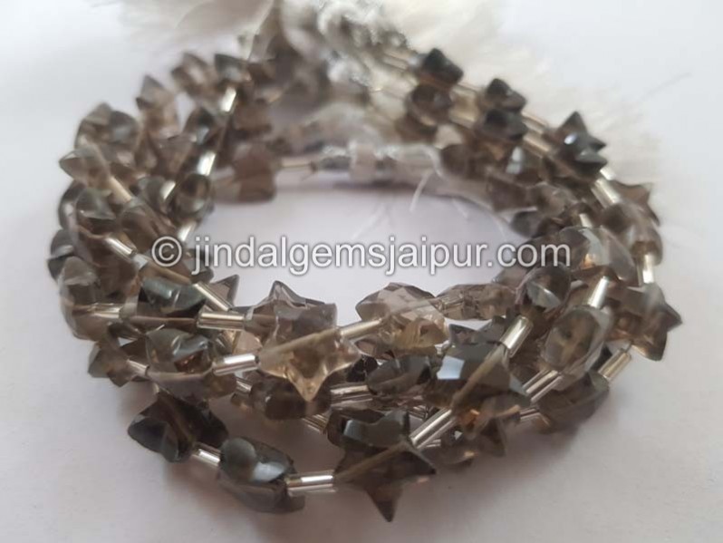 Smoky Faceted Star Beads