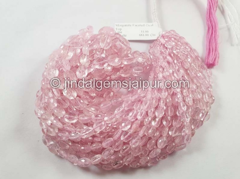 Pink Morganite Faceted Oval Beads