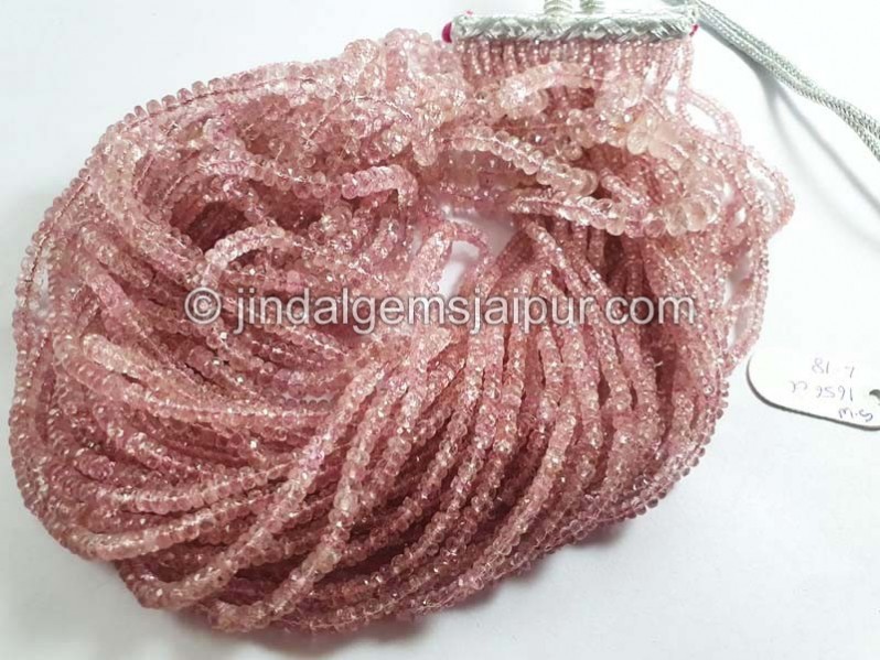 Light Pink Tourmaline Faceted Roundelle Beads