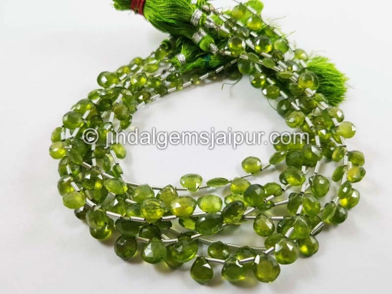 Vesuvianite Faceted Heart Shape Beads