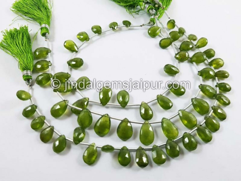 Vesuvianite Faceted Pear Shape Beads