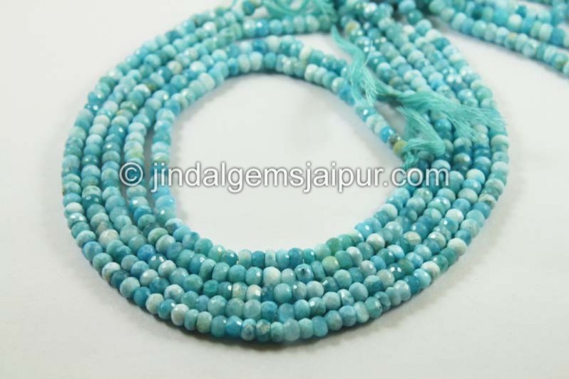 Larimar Faceted Roundelle Beads