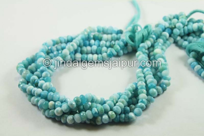 Larimar Faceted Roundelle Beads