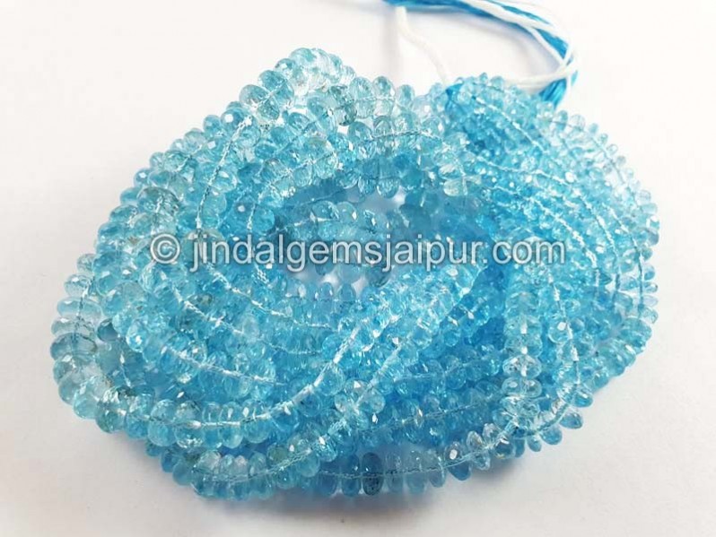 Sky Blue Topaz Faceted Rondelle Beads