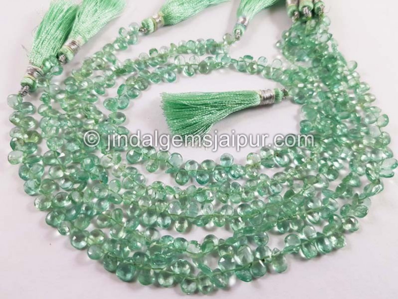 Mint Apatite Faceted Pear Beads