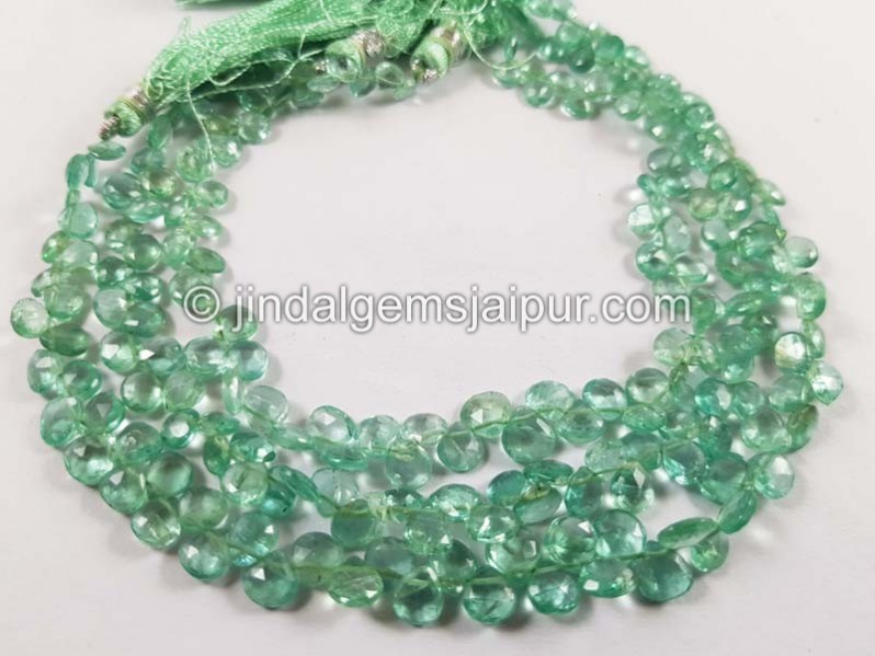 Mint Apatite Far Faceted Heart Beads