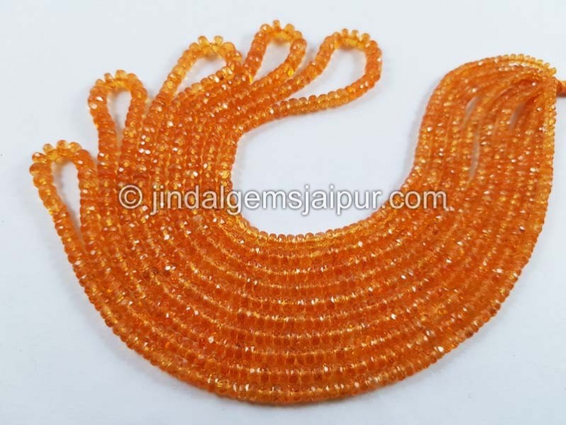 Mandarin Garnet Faceted Roundelle Beads