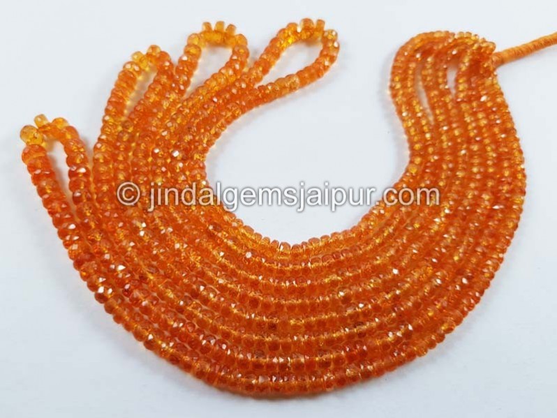 Mandarin Garnet Far Faceted Roundelle Beads