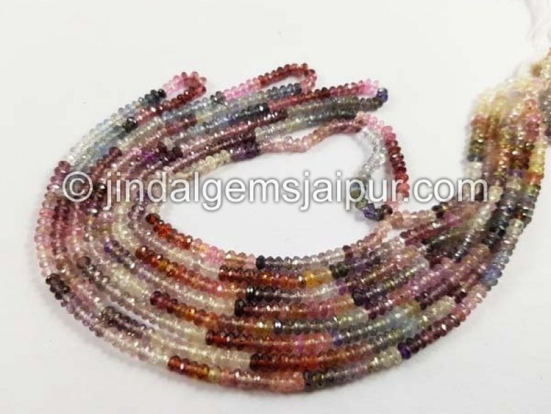 Multi Spinel Micro Cut Roundelle Beads