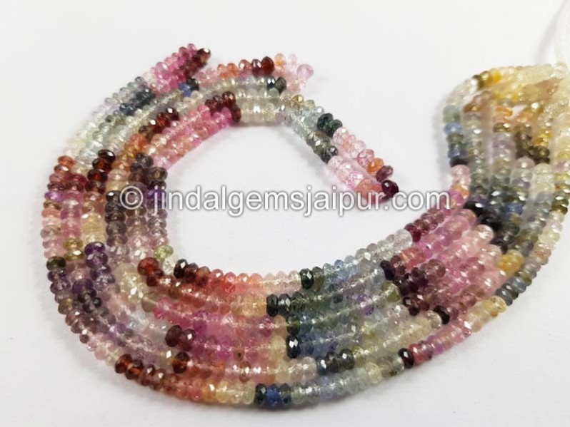 Multi Spinel Far Micro Cut Roundelle Beads