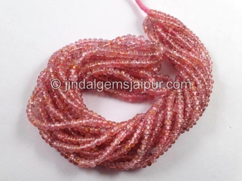 Pink Spinel Smooth Roundelle Beads