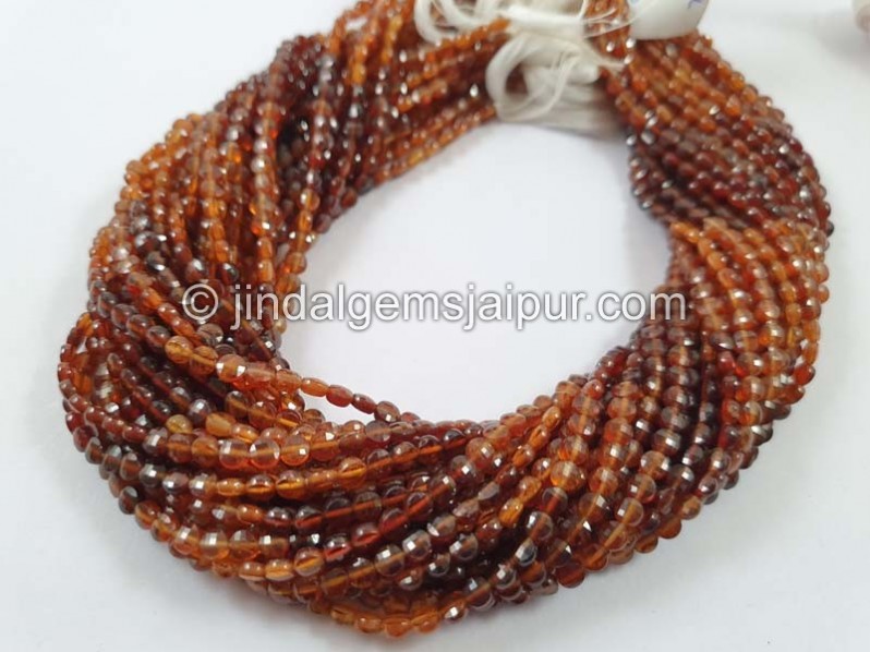 Spessartite Shaded Faceted Coin Beads