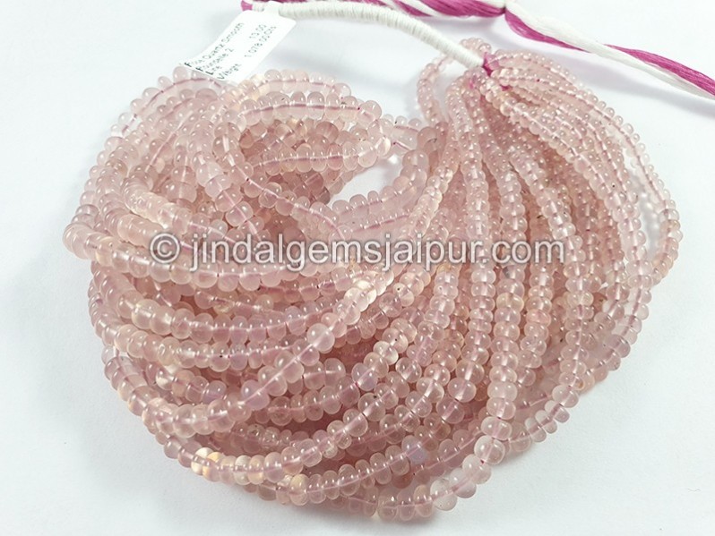 Rose Quartz Smooth Roundelle Shape Small Beads