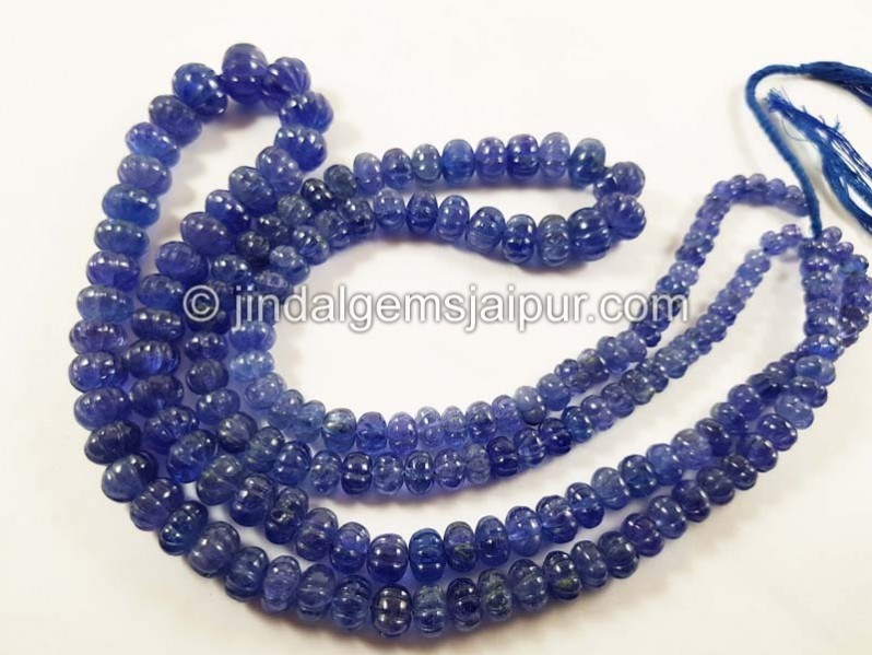 Tanzanite Carved Pumpkin Beads