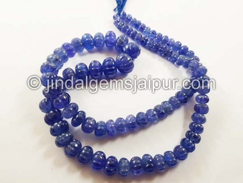 Tanzanite Carved Pumpkin Beads