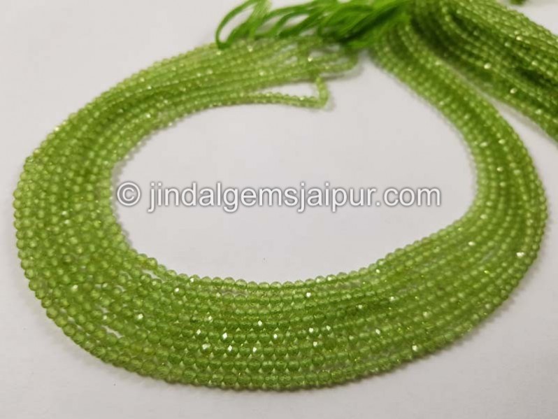 Peridot Micro Cut Round Beads