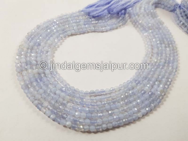 Natural Chalcedony Micro Cut Round Beads