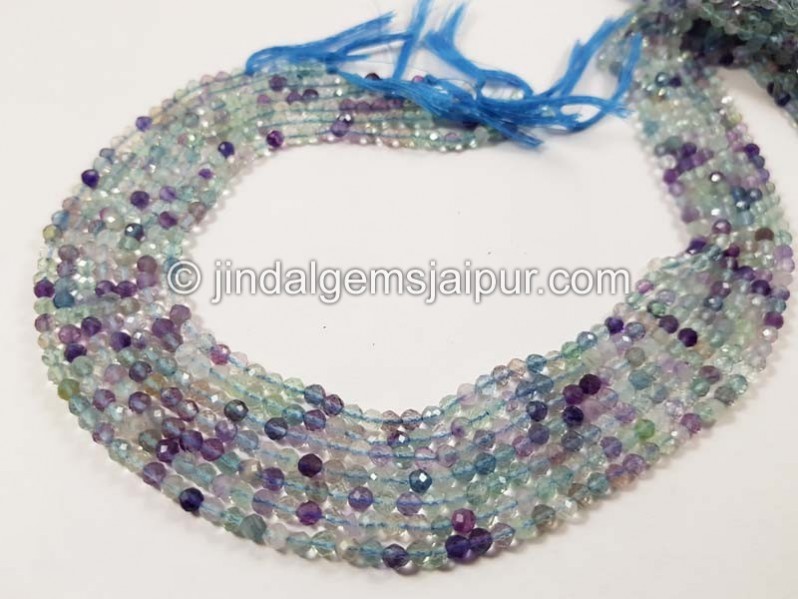 Blue Fluorite Micro Cut Round Beads