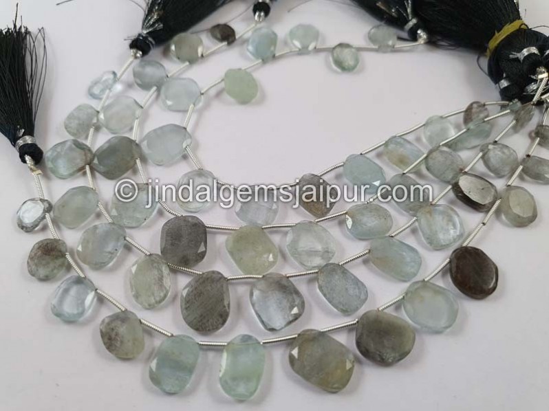 Moss Aquamarine Flat Table Cut Beads