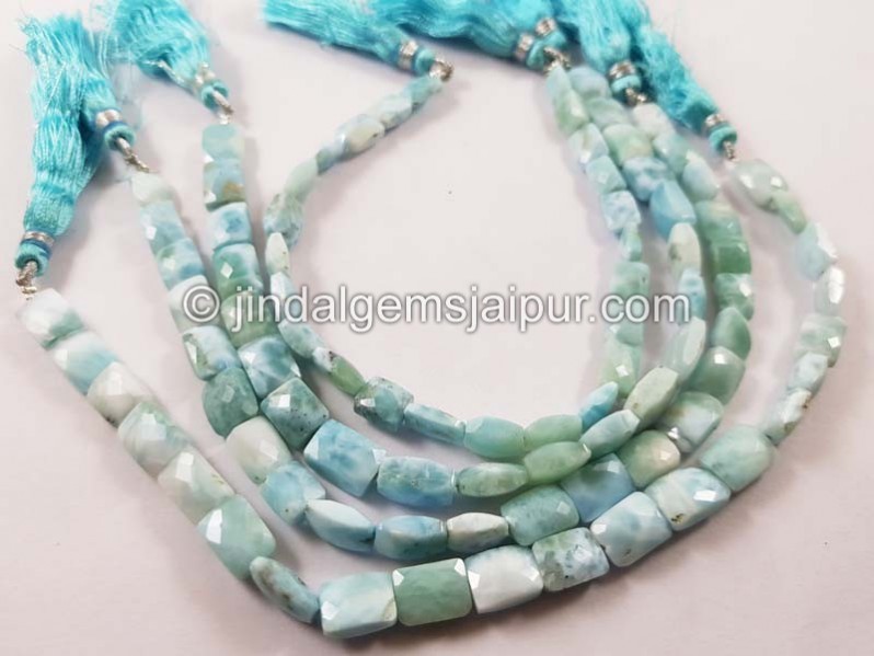 Larimar faceted chicklet Shape Beads