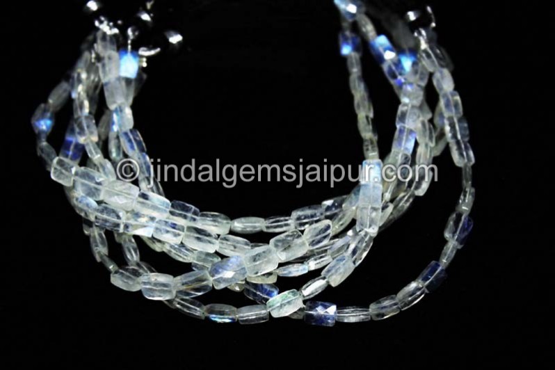 White Rainbow far faceted chicklet beads