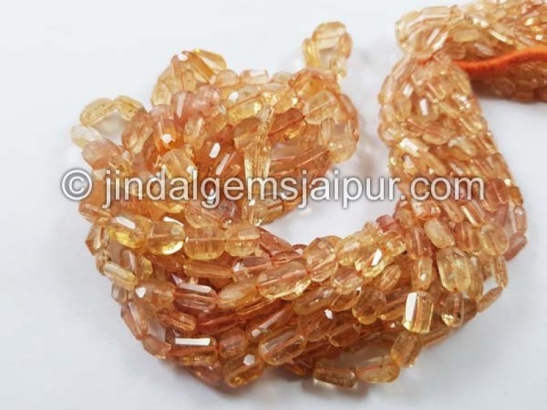 Imperial topaz faceted nugget beads