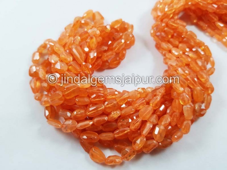 Mandarin Garnet Faceted Nugget Beads