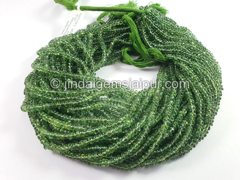 Green Apatite Smooth Roundelle Shape Big Beads