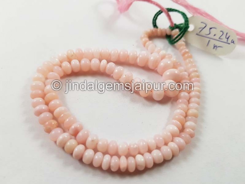 Pink Opal Smooth Roundelle Beads