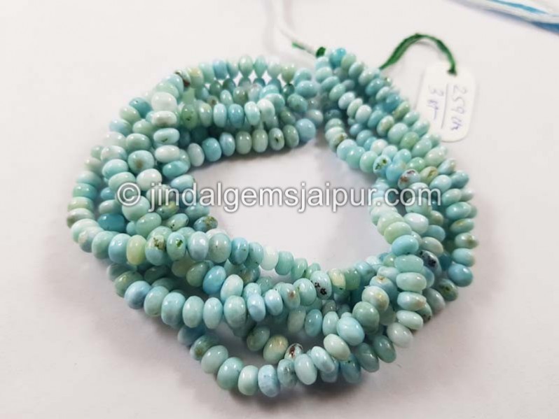 Larimar Smooth Roundelle Beads