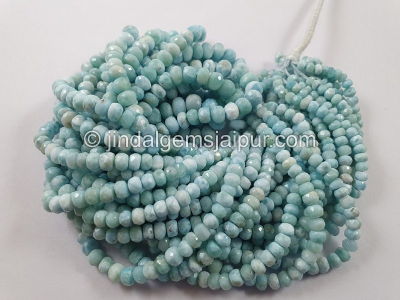 Larimar Faceted Roundelle Beads