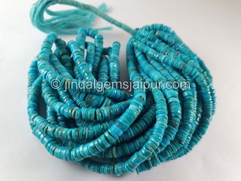 Turquoise Smooth Tyre Shape Beads