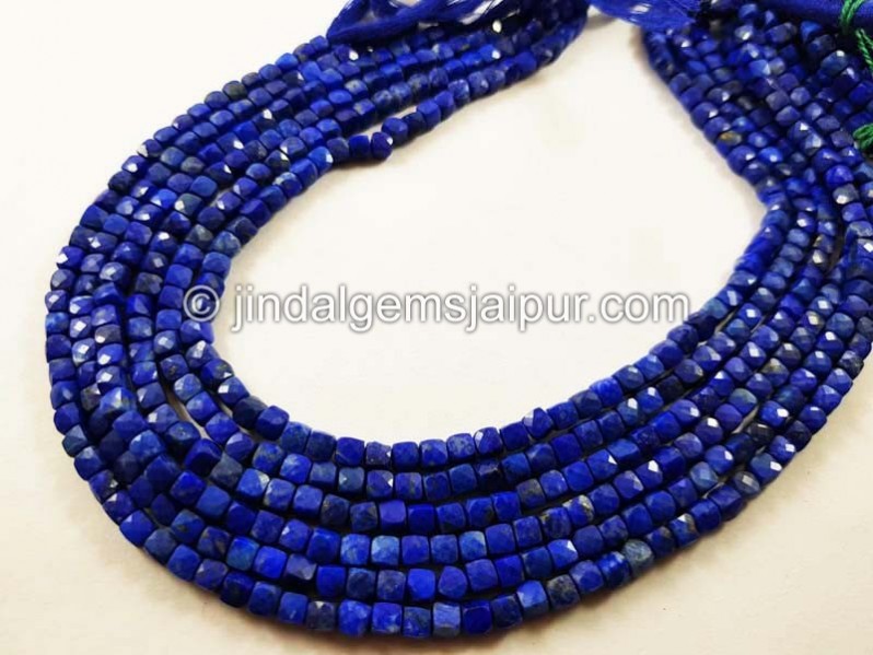 Lapis micro cut cube beads