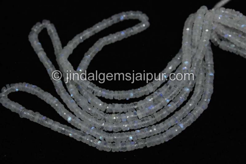 White Rainbow Faceted Tyre Shape Beads