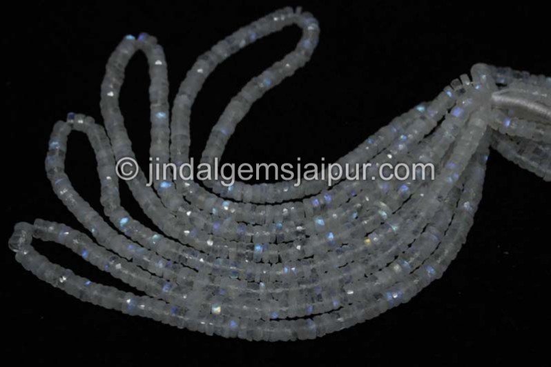 White Rainbow Far Faceted Tyre Shape Beads