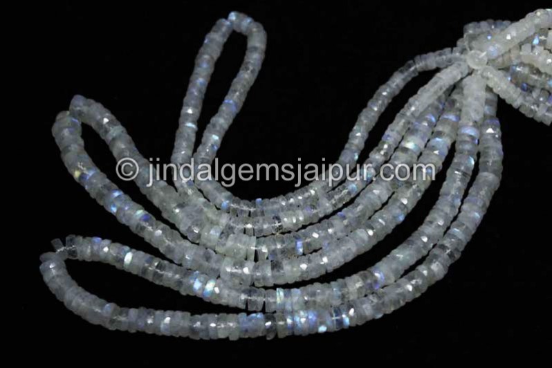 White Rainbow Far Faceted Tyre Beads