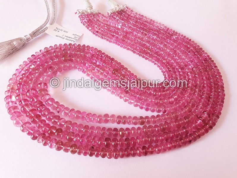 Rubellite Smooth Roundelles Shape Beads